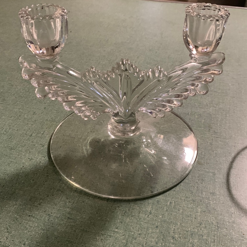 (2) Crystal Candleholders